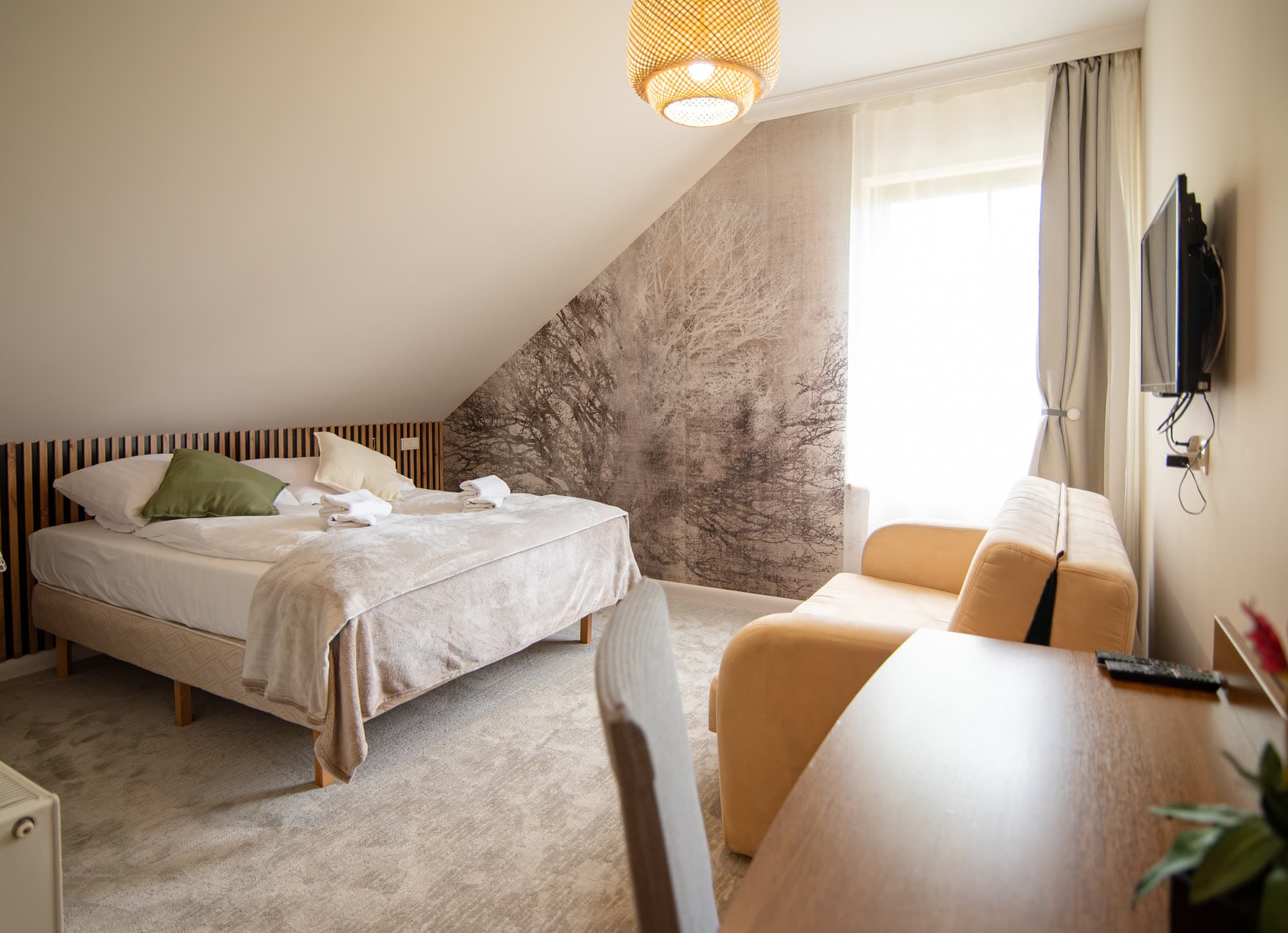 Apartament Dębowy — lamele z naturalnego drewna
